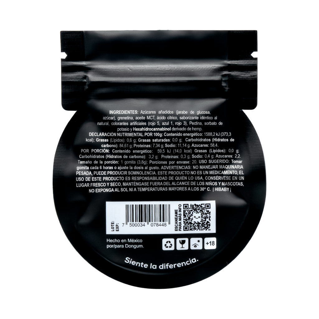 Dongum Hibaby | Gomitas HHC 50 mg/pza | 5 piezas